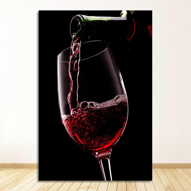 

Новая скандинавская современная мода Бокал для вина Холст Картина Офисная настенная живопись Кухня Плакат Гостиная Коридор Домашнее украшение Фреска Без рамки 20x30cm