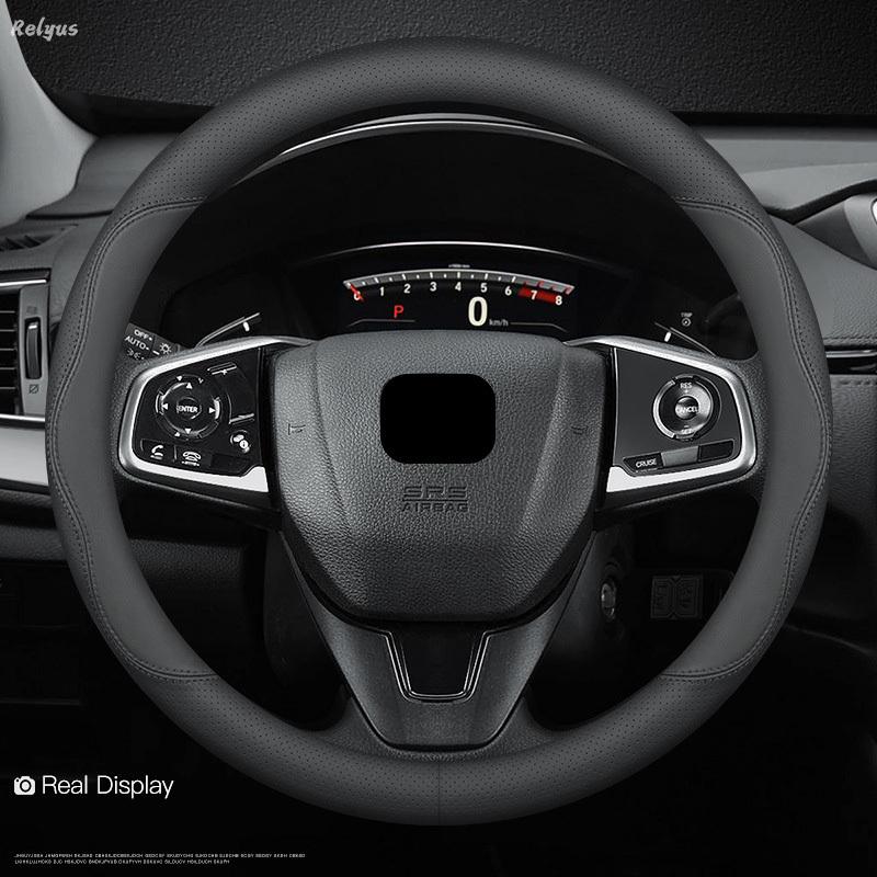 Universal PU Leather Car Steering Wheel Covers Without Inner Ring Suitable for 14.5-15 37-38cm Car Interior Supplies Accessories