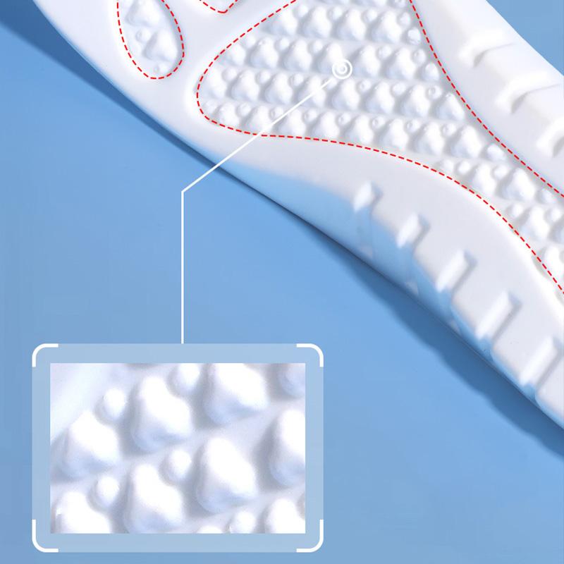 Full Length Inner Heightening Shoe Insoles Elastic Breathable Shock Absorbing Inserts for Sports White 39 40