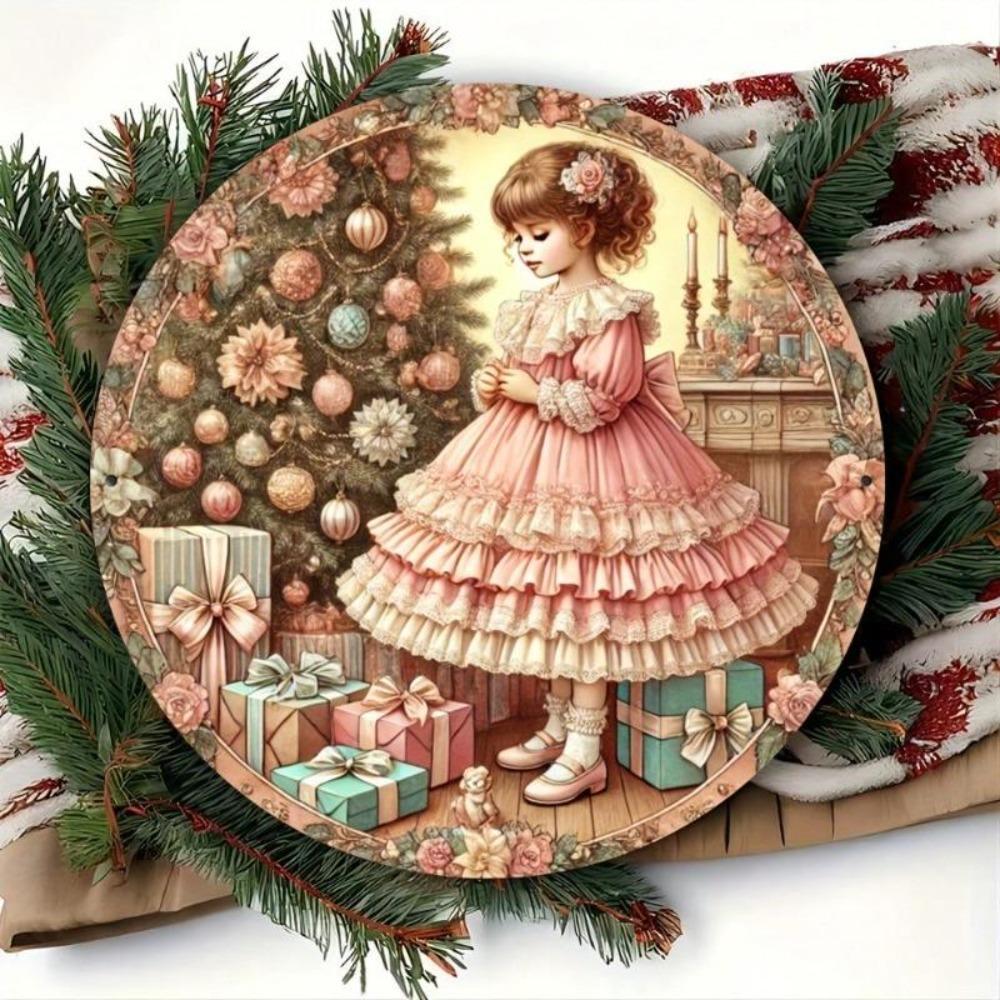 Vintage Weihnachts-Blechschild Wandkunst 8x8 Zoll Haus Küche Café Dekor