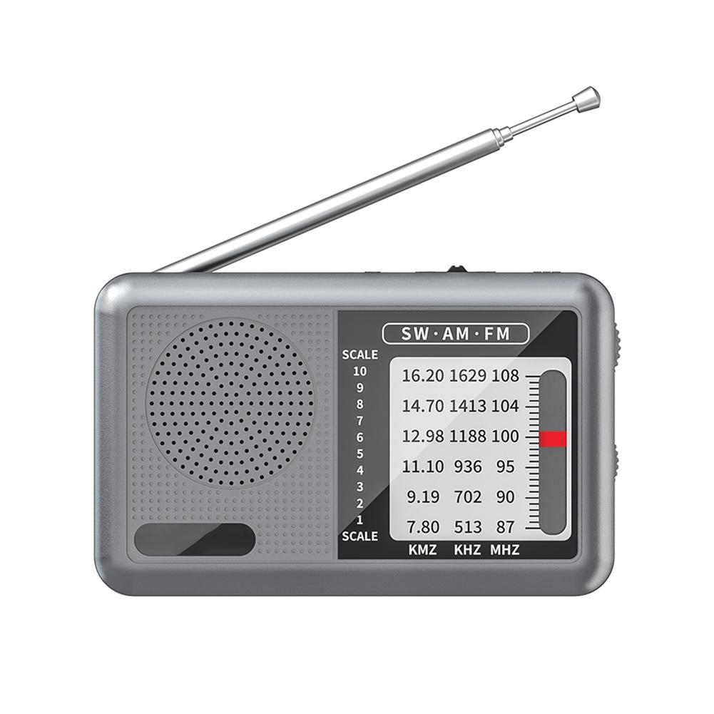 

Portable Radio with Rechargeable Battery & Earphone Pocket Radio for Indoor Outdoor Gifts for Seniors Elderly серый