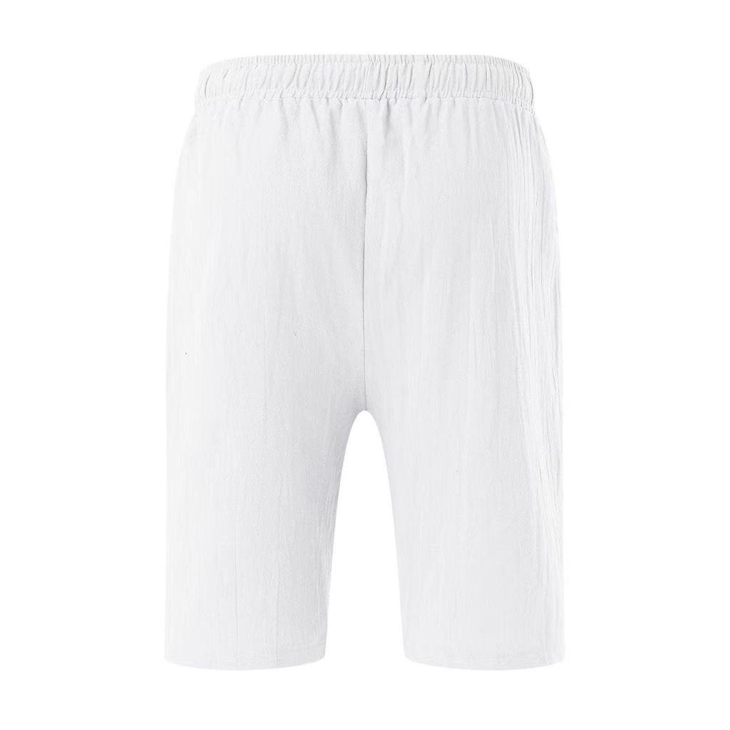 Men's Cotton Linen Summer Shorts - Drawstring Waist, Straight Leg, Breathable, Comfortable for Daily Wear or Beach Use