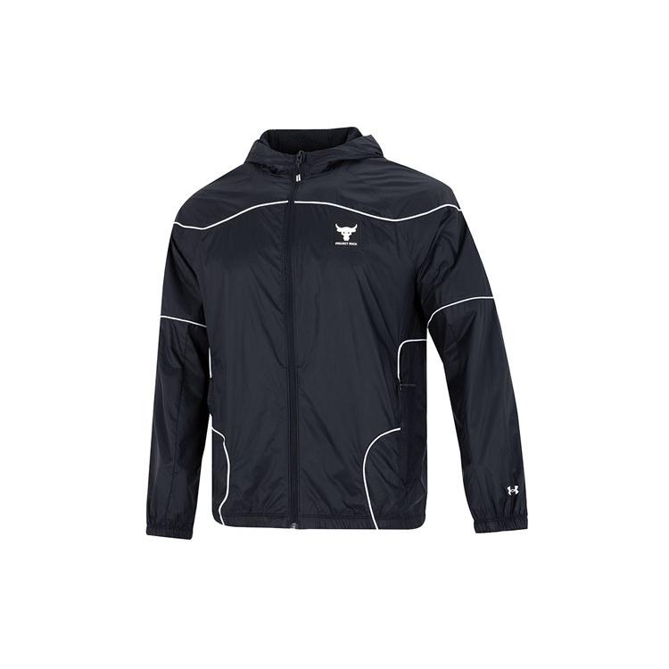 Under Armour Project Rock Full Zip Windbreaker Black Men s 1373580-001 L
