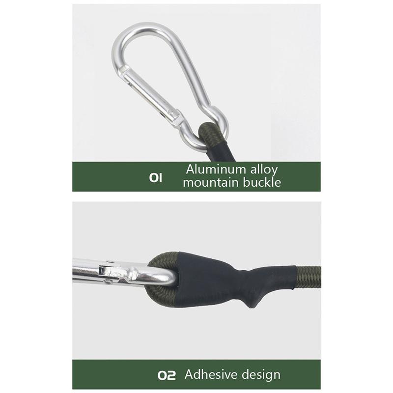 30/60/90/120Cm Karabiner Elastisches Seil Outdoor Camping Gepäckgurt Wäscheleine Stretch Langlebig Campingausrüstung Multifunktion