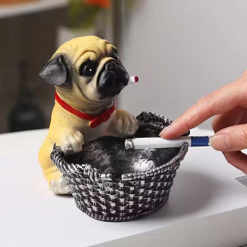 Creative Puppy Cat Dog Ashtray, Anti Fly Ash Ashtray, Home Living Room Office Funny Ashtray, Birthday Gift for Boyfriend
