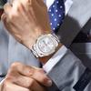 POEDAGAR Luxury Men Wristwatch Waterproof Luminous Week Date Casual Clock Stainless Steel Quartz Fashion Watches Reloj