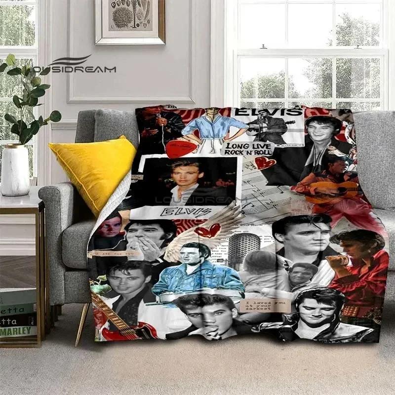 Elvis Throws Blanket 3D Printing Rock Singer Sofa Blanket Adults and Children Bedroom Living Room Decoration Blanket for Bed