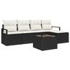 Ensemble de Canapés de Jardin 5 Pièces avec Coussins en Poly Rattan Marron, Canapé de Jardin 2 Places avec Rangement 3355016