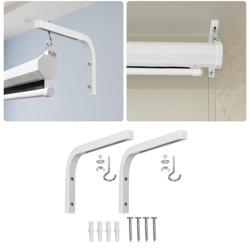 Adjustable Projector Screen Ceiling Mount L Brackets, Universal Projector Holder for Home Theaters Cinema Screen