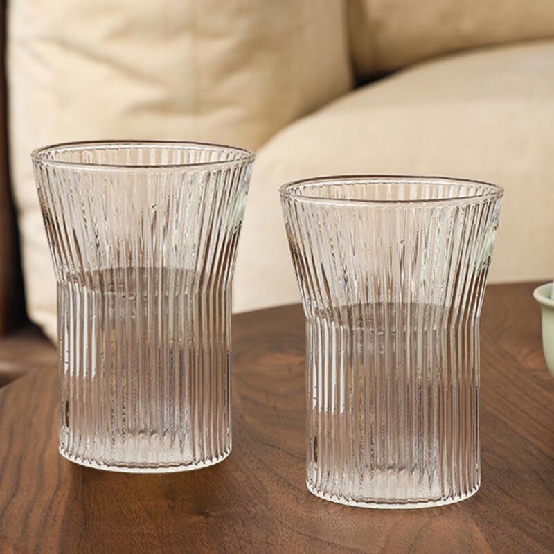 Aesthetic Ribbed Glass Beverage Cup