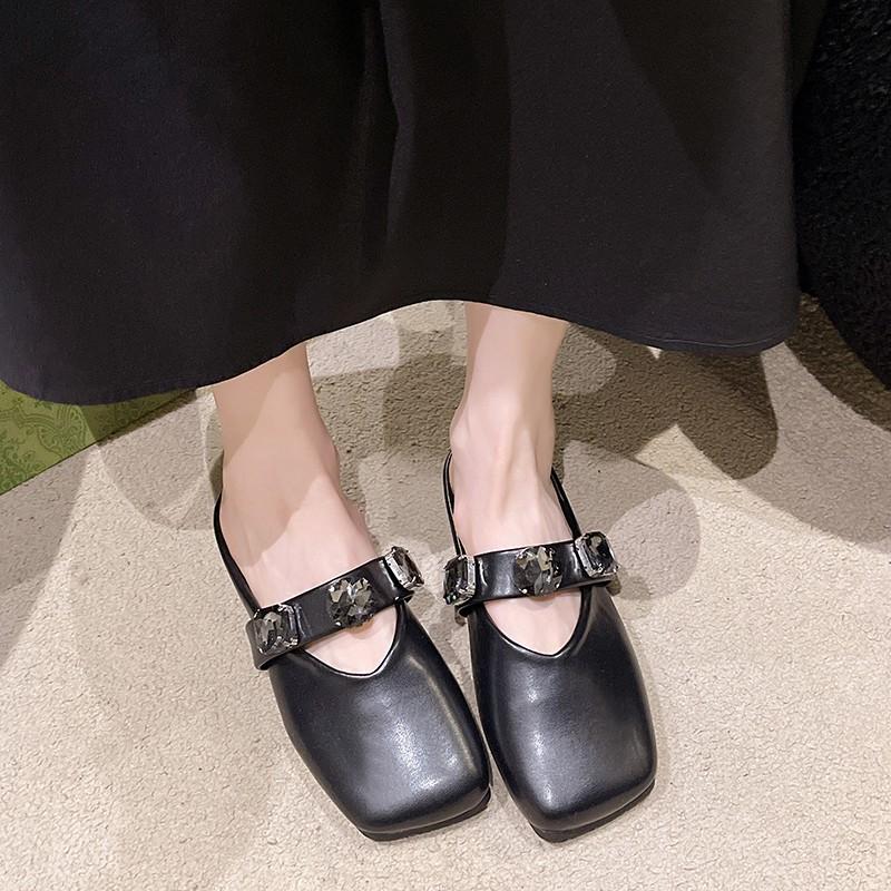 

Женские туфли-лодочки 2025 новая модная универсальная удобная с высоким чувством серебристая нишевая ленивая легкая популярная женская обувь 40 чёрный