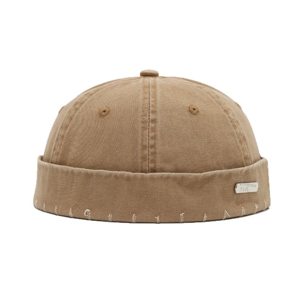 Outdoor Gewaschener Denim Schirmlose Docker Cap Baumwolle Verstellbar Hip Hop Hut Einfarbige Schirmlose Mütze Junge Mädchen