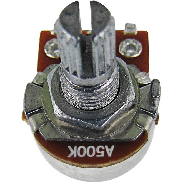 FLEOR 4pcs Small Size A500K Guitar Pots Knurled Split Shaft Potentiometers Audio Taper