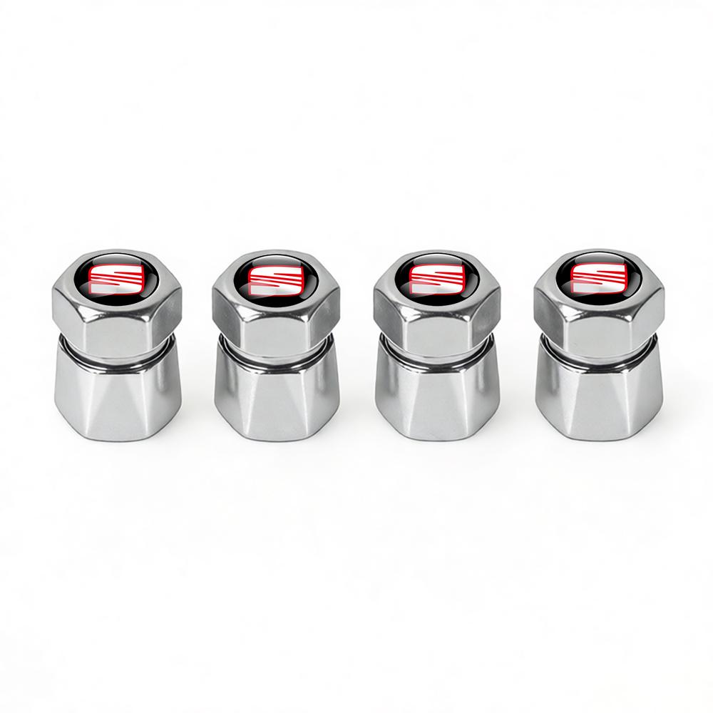 Wzbn2 4Pcs Car Decoration Wheel Tire Valve Caps Cover Badge For SEAT Ibiza Cupra FR Racing Arona Ateca Altea Arosa E-Racer Formentor