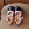 2024 Girls Mary Janes for Party Wedding Shows PU Non-slip Children Fashion Color Matching Elegant Low Heels Kids Shallow Loafer