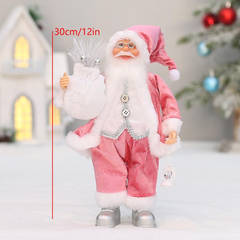 30cm Standing Santa Gnome Figurine with Backpack and White Beard