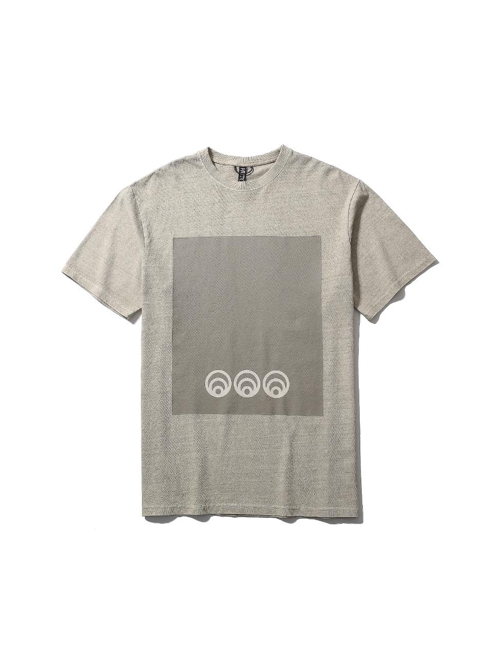 Huton 888 Square Logo T-Shirt Fade Beige Medium