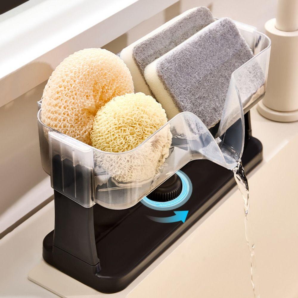 Suction Cup Kitchen Sink Storage Rack Save Space Waterproof Dishcloth Organizer Quick Dry Detachable Sponge Self-draining Tray