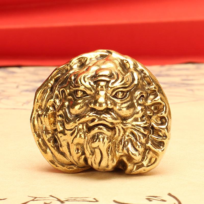 Zhong Kui Messing Walnuss Gesundheitsbälle - Dreieckiger Bodhi Bronze Kreatives Geschenk