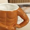 Yousheng Funny Coffee Mug Novelty Muscle Man Shaped Mug Novelty Ceramic Cup with Spoon Birthday Christmas Gifts for Muscle Lovers
