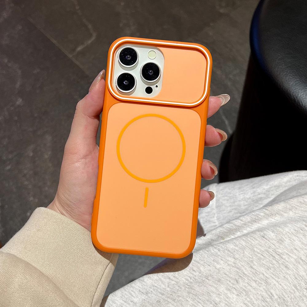 Charm eye skin-sensitive magnetic case, suitable for iPhone17 mobile phone case, contrasting color thin circle, Apple 16/14 anti-drop soft case tide