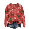Women's Casual Long Sleeve Christmas Print Crewneck Sweatshirt Top for Fall and Winter