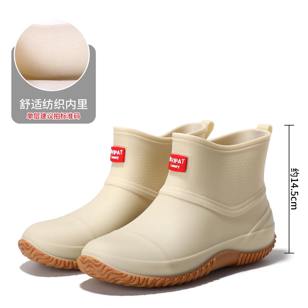 Rain Boots Men's Short-leg Low-top Waterproof and Non-slip Outdoor Fishing Shoes Lightweight Rain Boots for Men