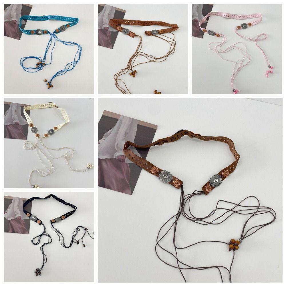 Wax Line Ethnic Style Belt Flower Women Woven Belt Elegant Bohemian Style Waist Chain  Female/Girls