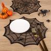 2/4Pcs Spider Web Black Lace Tablecloth Halloween Table Cloth Decorative Placemat Cosplay Spider Silk Party Table Ornament