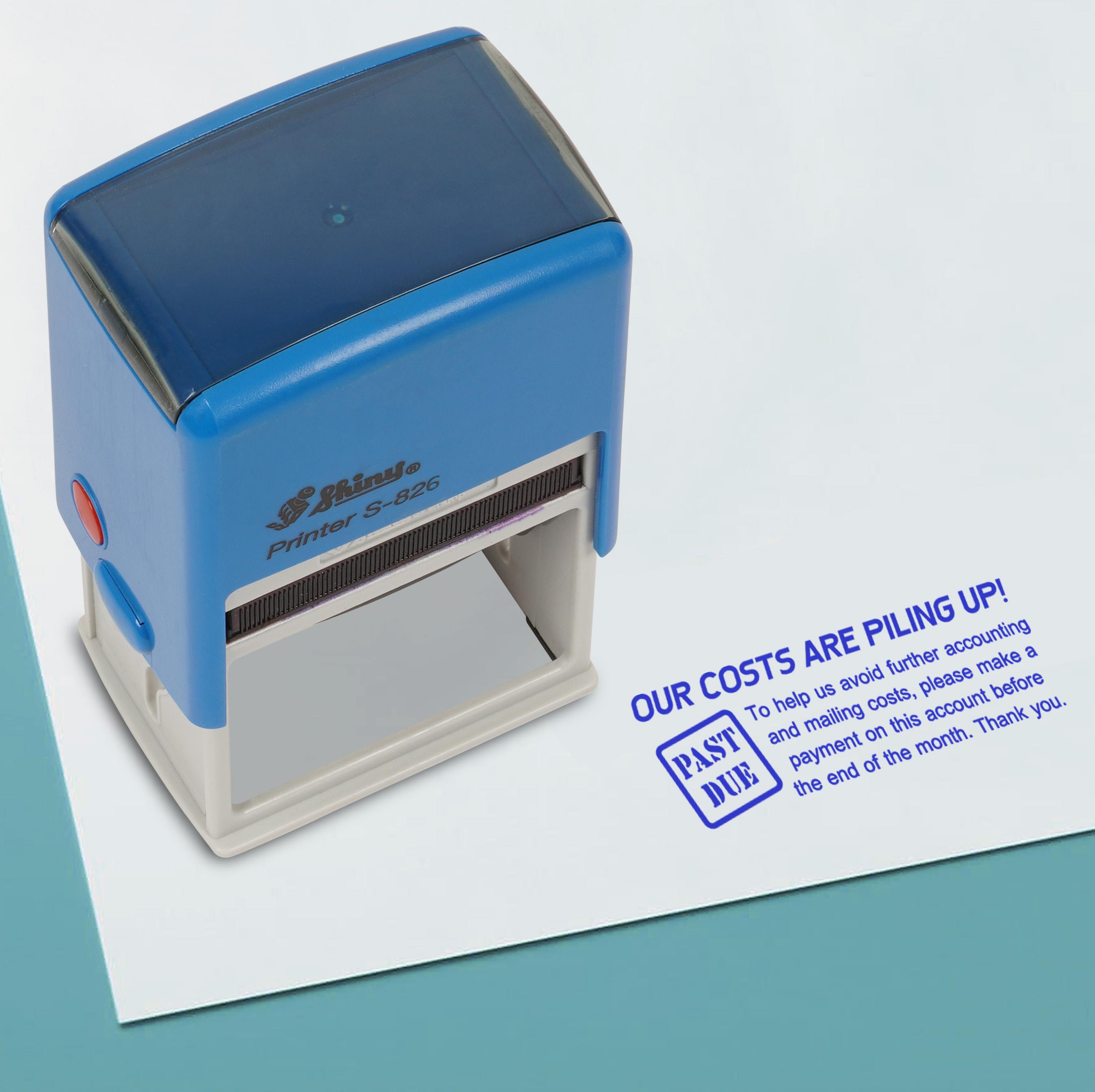 

Printtoo Наші витрати накопичуються Автоматичний гумовий штамп Попередньо просочений Офісний штамп, Домашній офіс Ділове канцелярське приладдя, 41 x 24 мм, Blue - 41 x 24 mm синій