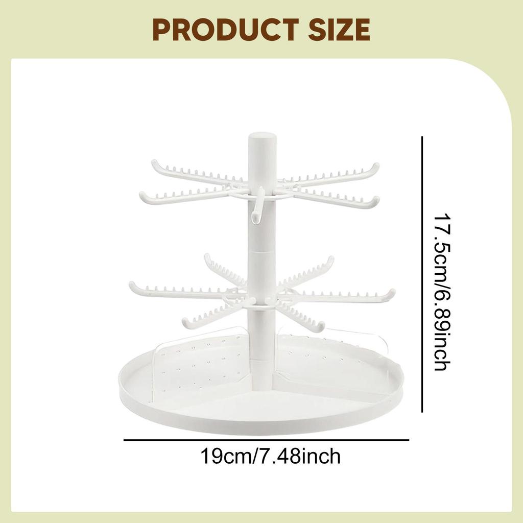 Jewelry Display Stand Hanger with Storage Tray Multifunctional for Hair Accessories Dresser