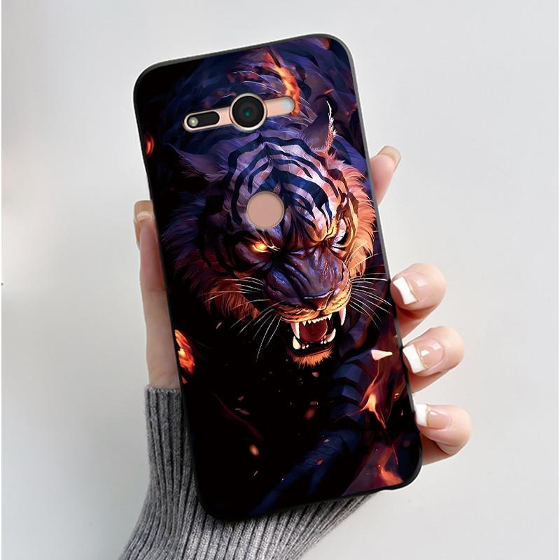Cute Black Case Phone Case For Sony Xperia XZ2 Compact/SO-05K Protective Shockproof Soft Cover Lovely Fluffy White Bunny