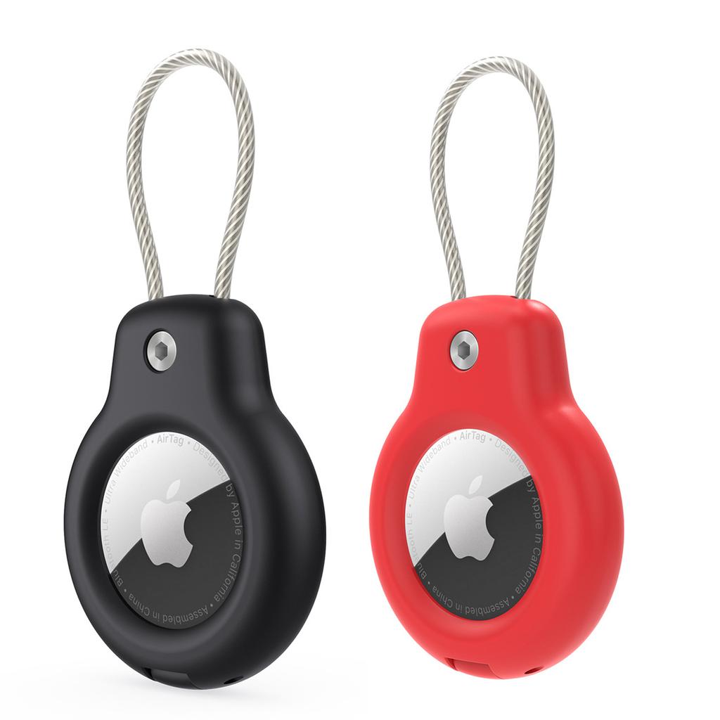 Waterproof Cover For Apple AirTag Keychain Holder With Steel Cable Anti-Lost Tracker Accessory For Pets Collar Luggage Backpack