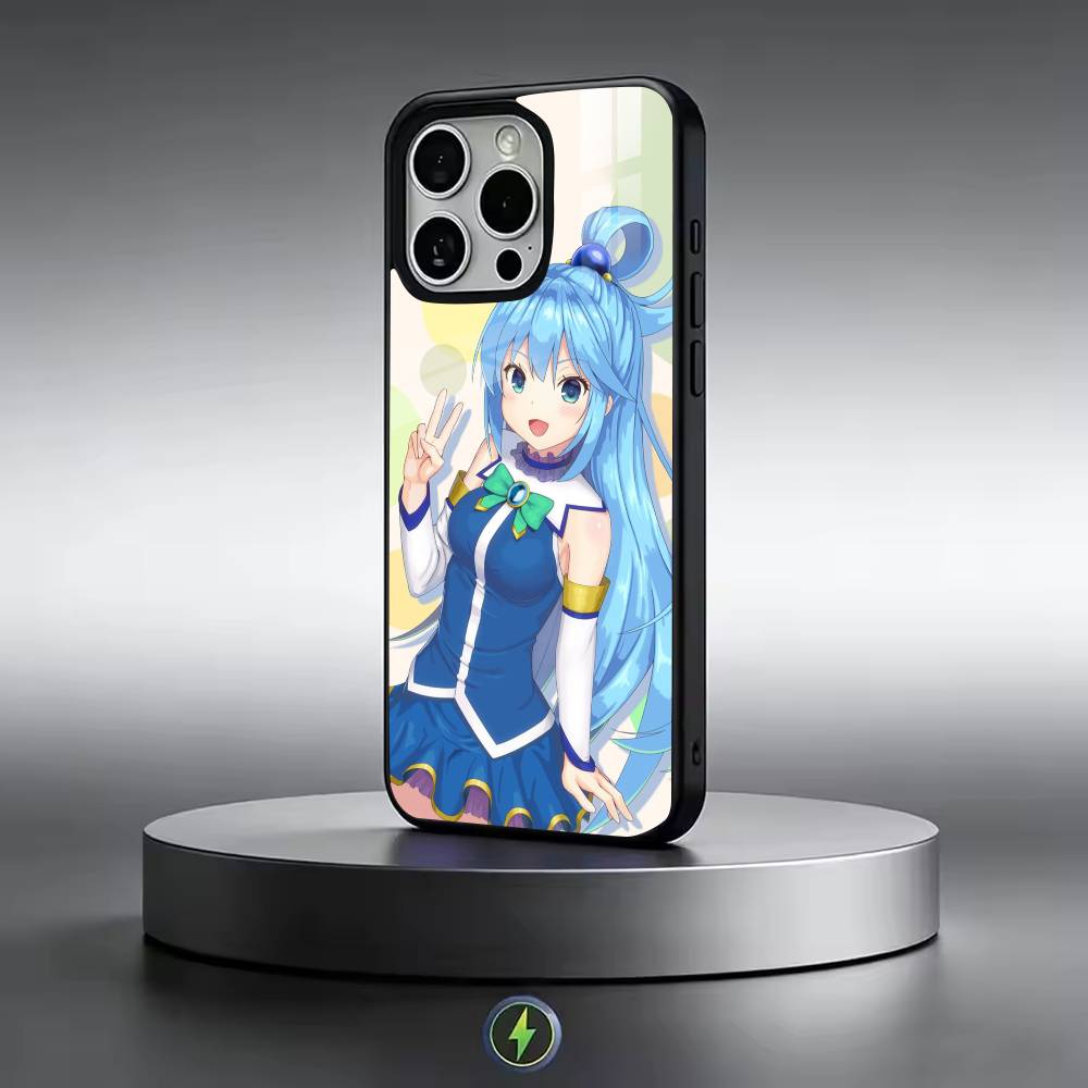 A-Aqua Anime KonoSubaS-S Phone Case For iPhone17,16,15,14,13,12,11 Plus,Pro Magnetic For Magsafe Wireless Charging