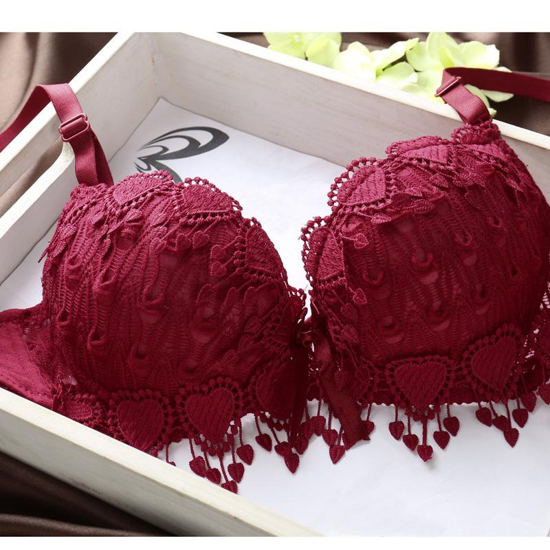 Women's Bra and Panties Girl Floral Lace Underwear Bra Set