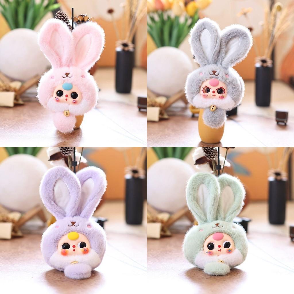 Cute Rabbit Plush Doll With Embroidered Features For Bag Decoration And Gift