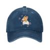 Corgi Butt Pink Paw Print Baseball Cap Unisex Cotton Adjustable Casual Streetwear Outdoor Hat