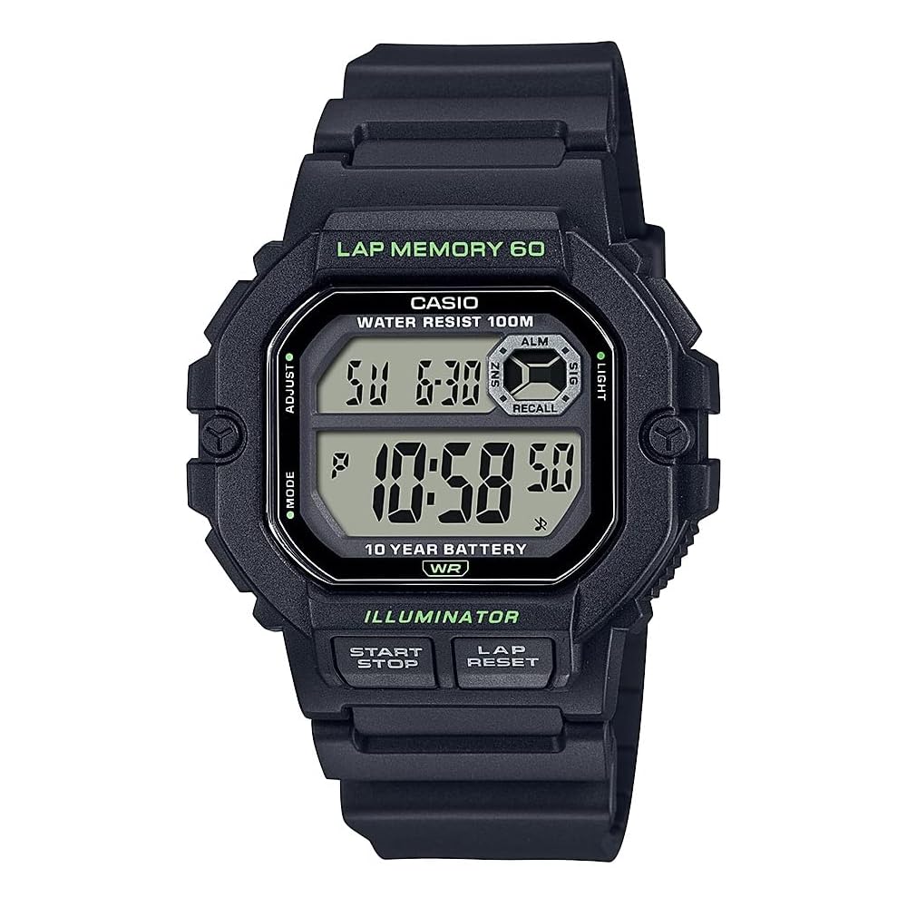 Casio Men s Quartz Sport Watch Black Resin Strap 24mm Model WS1400H-1AV