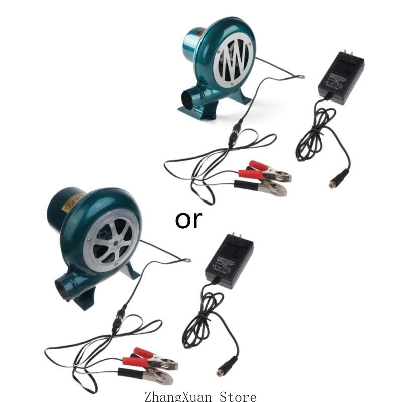 3XUF DC12V Air Blower BBQ Fan Cooking Blower Grill Fans with 220V Adjutable Speed Power Adapter 12V Clips 40/60/80/100W