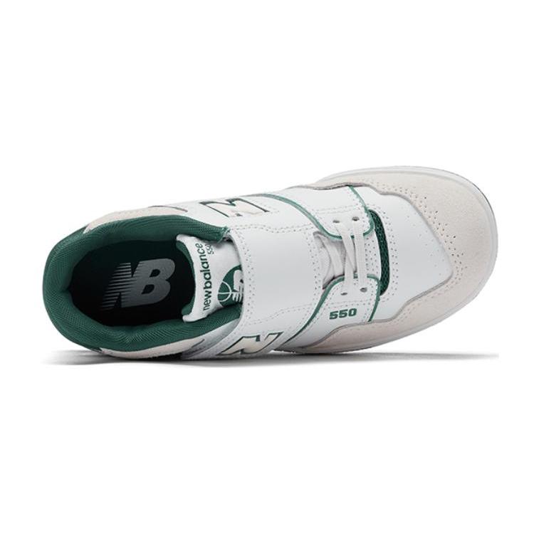 New Balance NB 550 Abrasion Resistant Kids' Skateboarding Shoes White Green Kids' PHB550TA