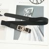 Fashion Women's Elastic Waist Belt Metal Buckle Decorative Dress Suit Waist Seal Autumn And Winter Black Stock