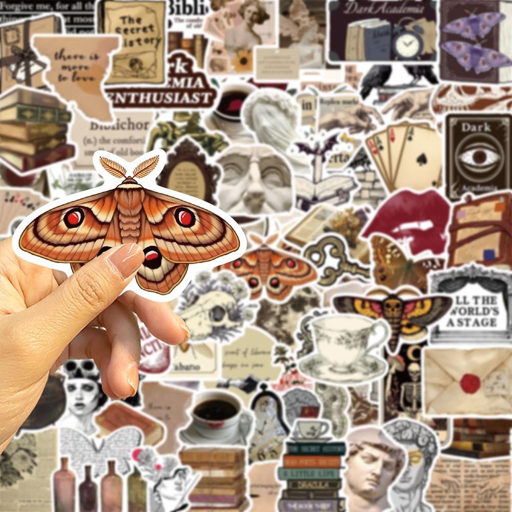 10/30/50/100pcs Boho Retro Dark Aesthetic Graffiti Stickers Decorative Guitar Laptop Phone Skateboard Cool Cartoon Sticker Gifts