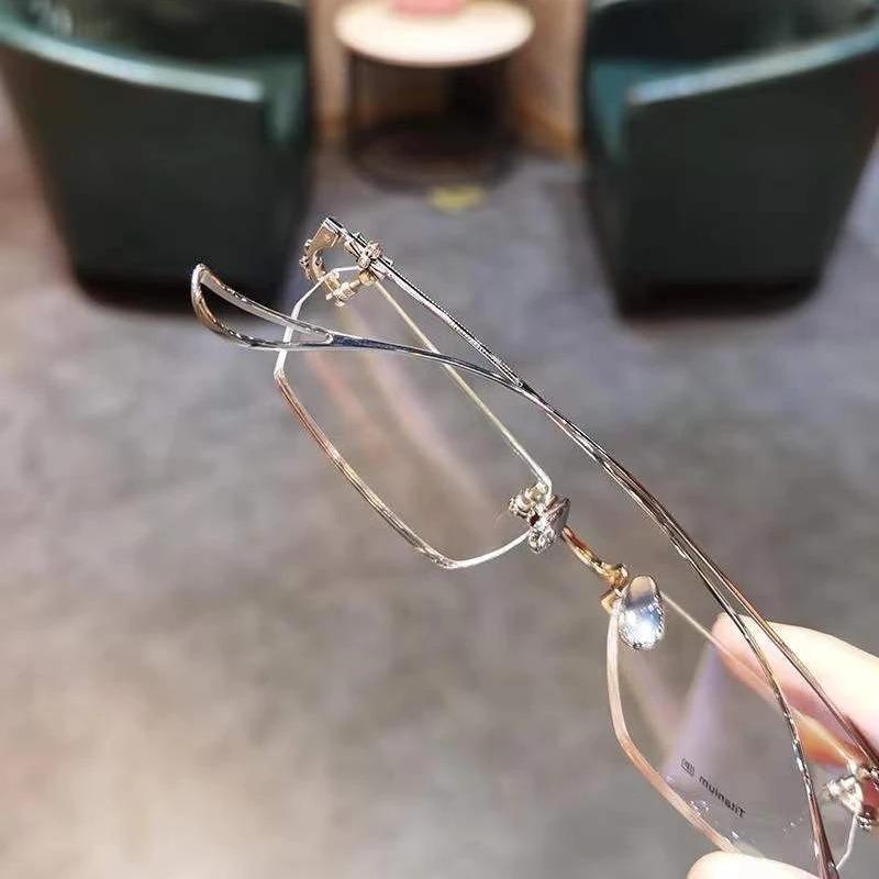 Rimless Myopia Optical Glasses Luxury Fashion Women Men Anti Blue Light Eyewear Metal Frameless Prescription Reading Glasses