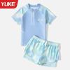 Girls' Summer Two-Piece Swimwear with Sun Protection for Middle and Big Kids