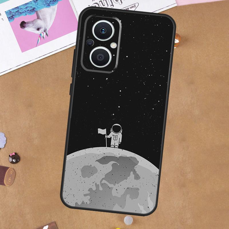 Moon Stars Space Astronaut Case For OPPO Reno 11 10 Pro 8 7 6 5 4 Lite 8T 5Z 4Z 11F OPPO Find X5 X6 Pro X2 Neo X3 Lite