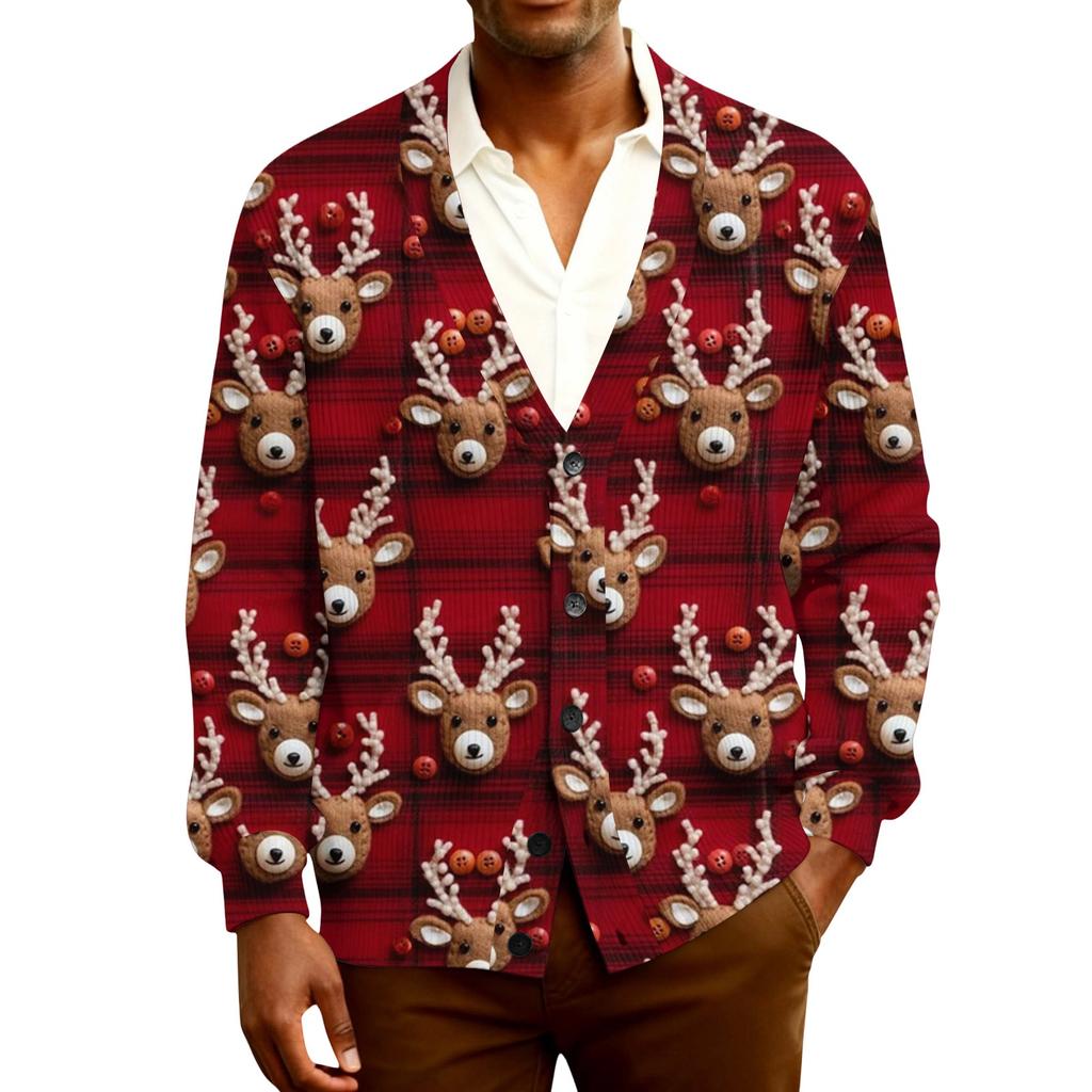 Men's Ribbed Knit Long-Sleeve Cardigan