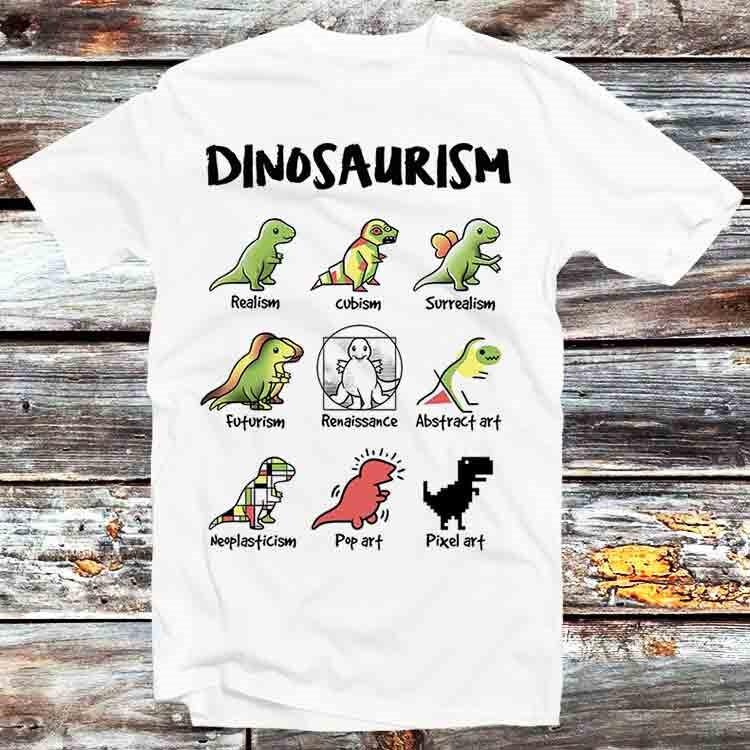 Dinosaurs Cartoon Art Dinosaurism Realism Surrealism Pop T Shirt B645