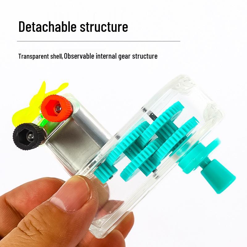 Hand-Crank Generator with Detachable Fan Blades for Middle School Science Experiments