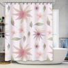 Watercolor Floral Shower Curtain, Pink Green Leaves Design, Home Decor Bathroom Accessories, Easy Installation for Bathtub Decor