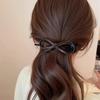 Korean Twist Hair Clips Leather Bow Knot Acrylic Hairpin for Women Girls Sweet Vintage Hairgrip Elegant Hair Styling Accessories